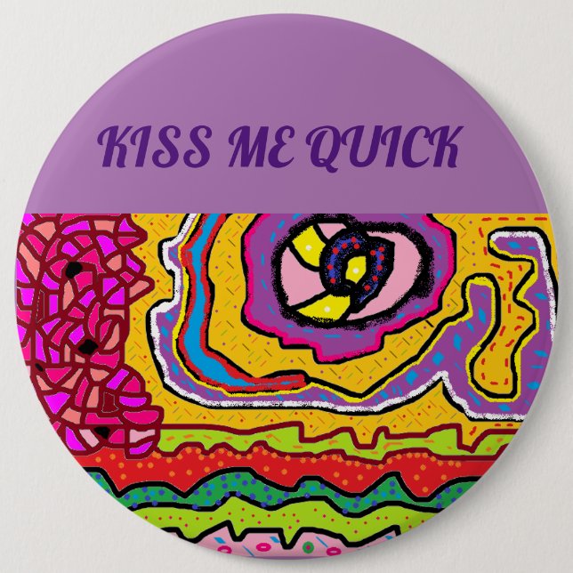 Chapa Redonda De 15 Cm Bésame rápido y divertido diseño de cadera para un (Anverso)