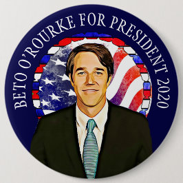 Chapa Redonda De 15 Cm Beto O'Rourke para las elecciones presidenciales 2
