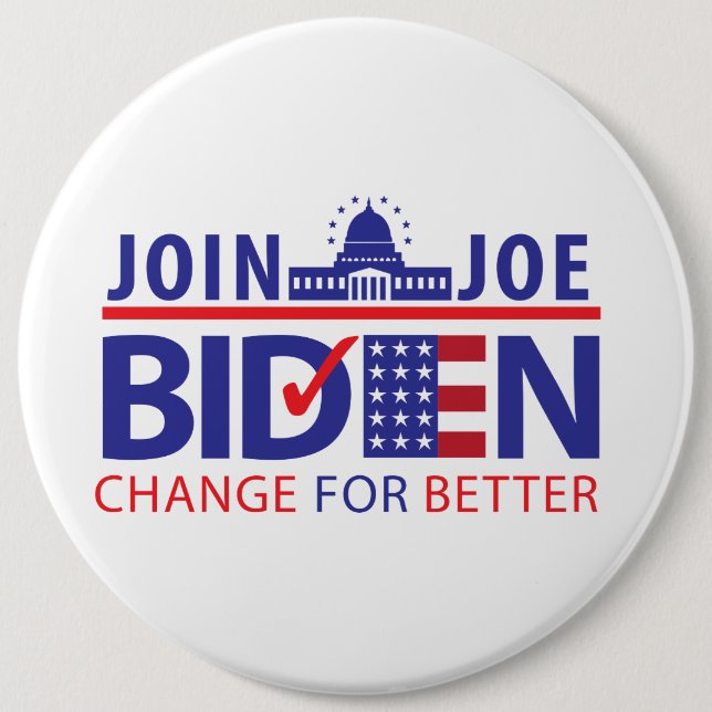 CHAPA REDONDA DE 15 CM BIDEN FOR PRESIDENT! (Anverso)