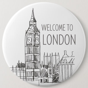 Chapa Redonda De 15 Cm bienvenido a londres