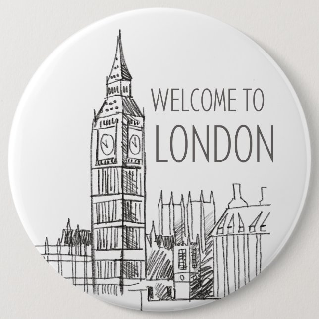 Chapa Redonda De 15 Cm bienvenido a londres (Anverso)