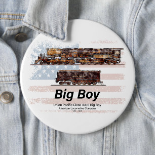 Chapa Redonda De 15 Cm Big Boy Vintage Steam Train American Locomotive