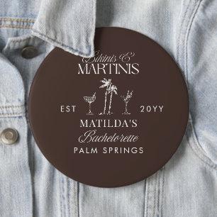 Chapa Redonda De 15 Cm Bikinis y martinis Elegante despedida de soltera a