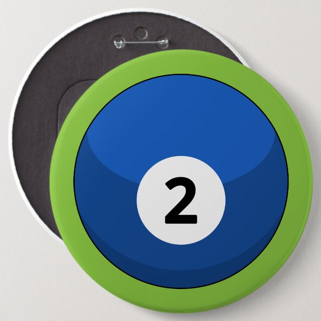 Chapa Redonda De 15 Cm Blue Billiard Ball número dos (Anverso y reverso)