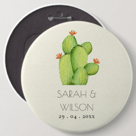 Chapa Redonda De 15 Cm Boda DE FLORES DE FLORES DE CACTO DE DESIERTO DE A