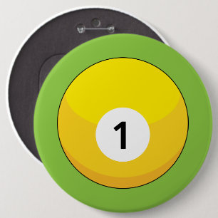 Chapa Redonda De 15 Cm Bola amarilla Billiard Número Uno
