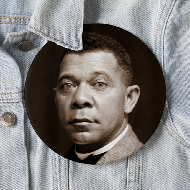 Chapa Redonda De 15 Cm Booker Washington: Educador afroamericano (In situ)