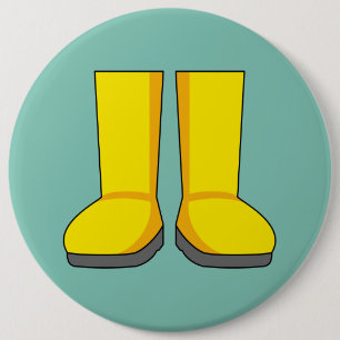 Chapa Redonda De 15 Cm Botas de lluvia amarillas de goma