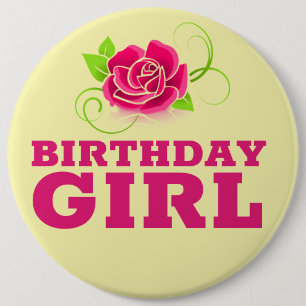 CHAPA REDONDA DE 15 CM BOTONES DE ROSA DE PINK CHICA DE CUMPLEAÑOS