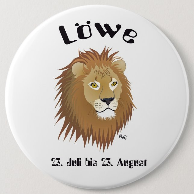 Chapa Redonda De 15 Cm Botones Löwe Tierkreiszeichen (Anverso)