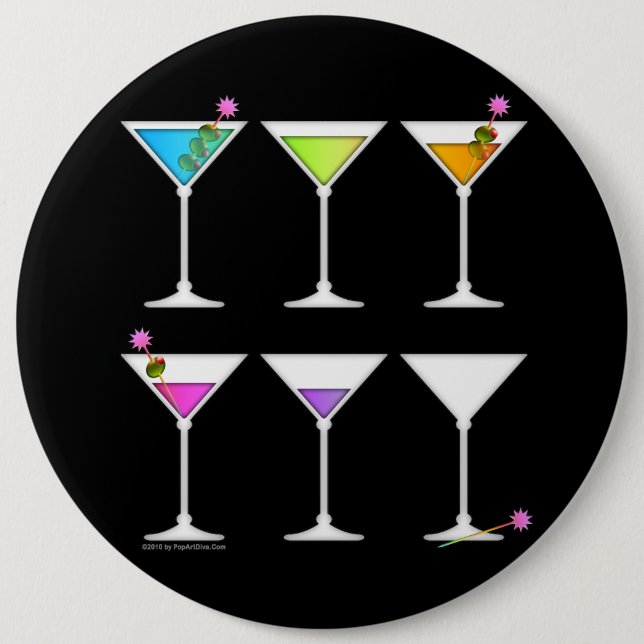 Chapa Redonda De 15 Cm Botones - martinis que van, el ir, IDO (Anverso)