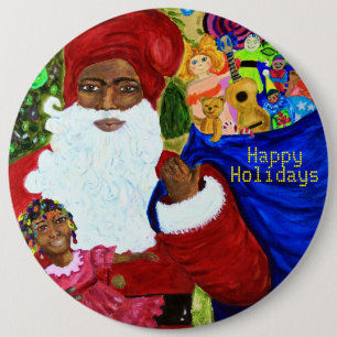 Chapa Redonda De 15 Cm Botones navidades - Regalos de Papá Noel Negro - U