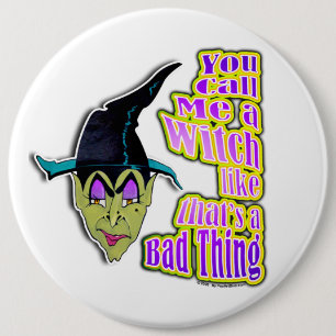 Chapa Redonda De 15 Cm Botones, pernos - bruja de Halloween