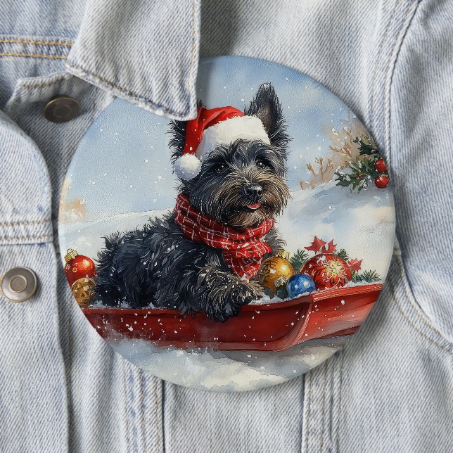 Chapa Redonda De 15 Cm Bouviers Des Flandres Dog en Navidades seductores (In situ)