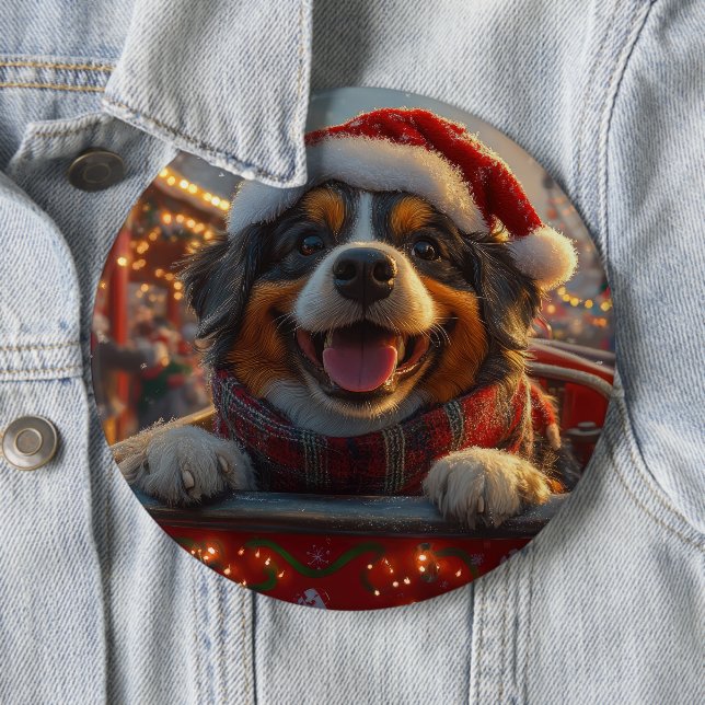Chapa Redonda De 15 Cm Bouviers des Flandres Dog Roller Coaster Navidades (In situ)