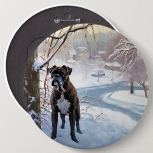 Chapa Redonda De 15 Cm Boxer Let It Snow Navidades