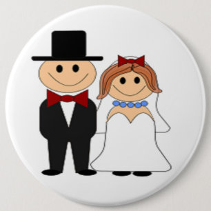 CHAPA REDONDA DE 15 CM BRIDE Y GROOM