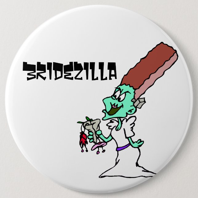 Chapa Redonda De 15 Cm Bridezilla (Anverso)