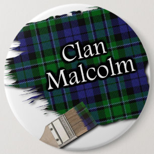 Chapa Redonda De 15 Cm Brocha del tartán de Malcolm del clan