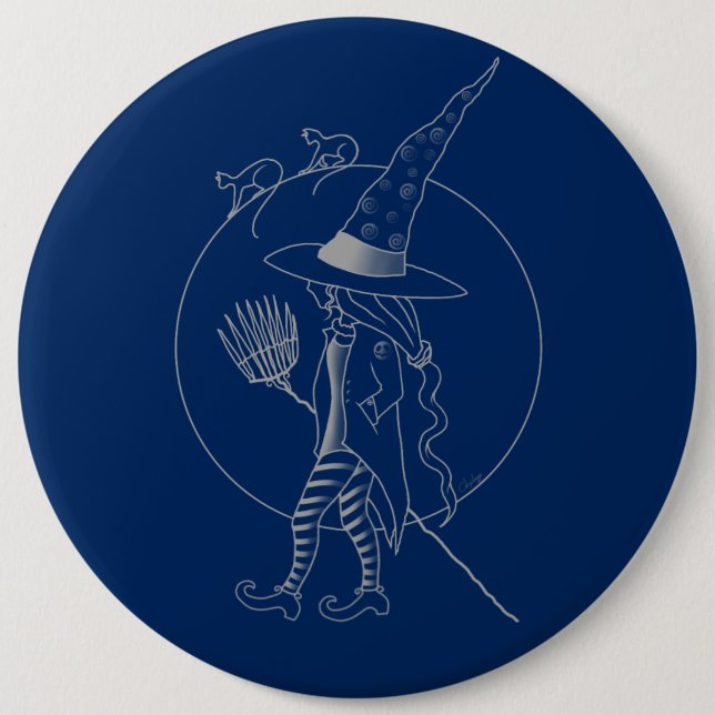 Chapa Redonda De 15 Cm Bruja de Halloween (Anverso)