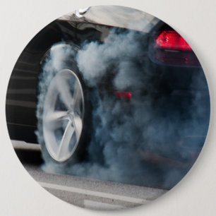 Chapa Redonda De 15 Cm Burnout de coche negro