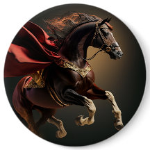 caballo con abrigo rojo