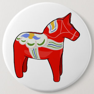 Chapa Redonda De 15 Cm Caballo dalecareño