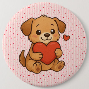 Chapa Redonda De 15 Cm Cachorro adorable día de San Valentín