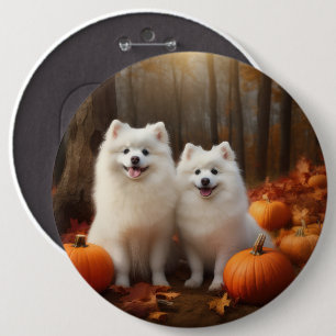 Chapa Redonda De 15 Cm Cachorro de Esquimal Americano Delicia de Otoño Ca