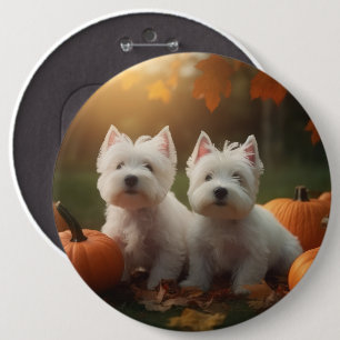 Chapa Redonda De 15 Cm Cachorro Terrier Blanco de West Highland Calabaza