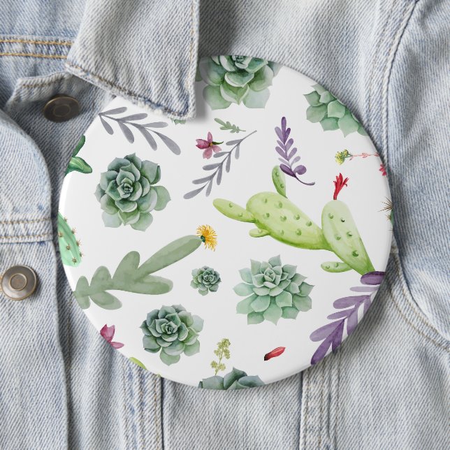 Chapa Redonda De 15 Cm Cactus Pattern (In situ)