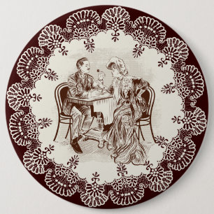 Chapa Redonda De 15 Cm café y amor