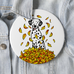 Chapa Redonda De 15 Cm Caídas Sale de Dalmatian (negro 1) Perro Jugando C