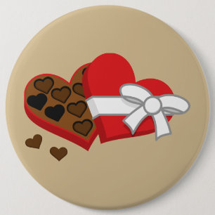 Chapa Redonda De 15 Cm Caja de regalo de chocolate para el corazón - El d