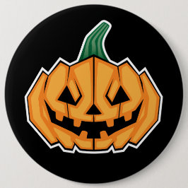 Chapa Redonda De 15 Cm Calabaza de Halloween (estilo angular)