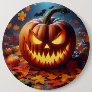 Chapa Redonda De 15 Cm calabaza/Halloween/espeluznante de murciélagos
