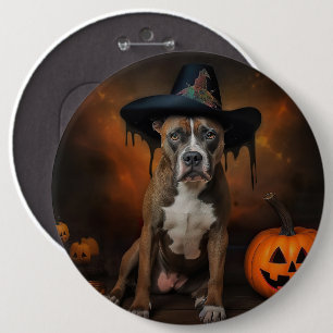 Chapa Redonda De 15 Cm Calabazas American Staffordshire Halloween de Terr