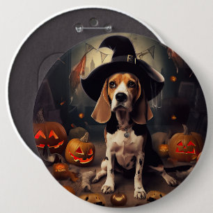 Chapa Redonda De 15 Cm Calabazas Beagle Halloween Espeluznantes