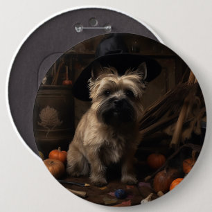 Chapa Redonda De 15 Cm Calabazas terroríficas de Halloween Terrier de Cai