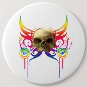 Chapa Redonda De 15 Cm Calavera de vampiro