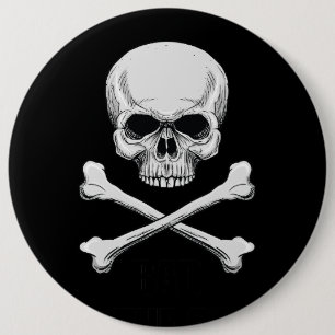 Chapa Redonda De 15 Cm Calavera Huesos Malo Hasta El Tuétano