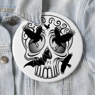 Chapa Redonda De 15 Cm Calaveras decorativas de Halloween