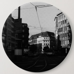 Chapa Redonda De 15 Cm Calle de la ciudad de Frankfurt Alemania vintage 1