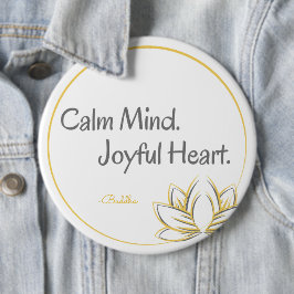Chapa Redonda De 15 Cm Calma Mind Joyful Heart Buddha Cita
