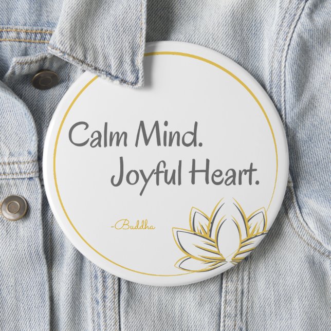 Chapa Redonda De 15 Cm Calma Mind Joyful Heart Buddha Cita (In situ)