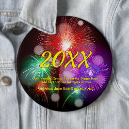 Chapa Redonda De 15 Cm Cambiar año, Agregar cualquier nombre Texto de Año