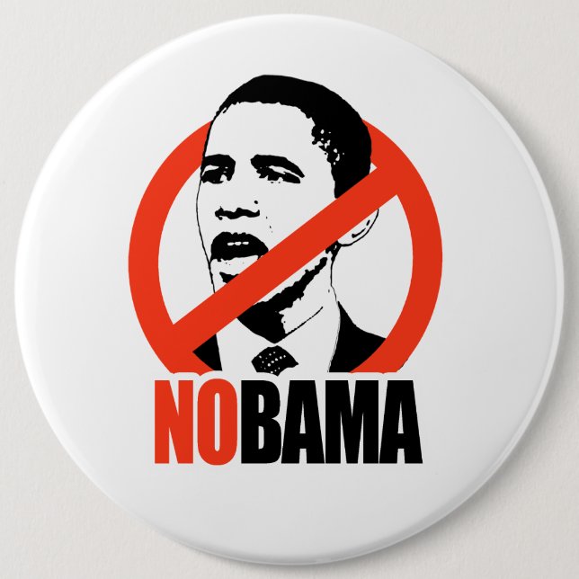 CHAPA REDONDA DE 15 CM CAMISETA DE NOBAMA/DE ANTI-OBAMA (Anverso)