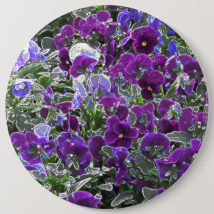 Chapa Redonda De 15 Cm Campo De Flores Púrpura 8420 Pansies