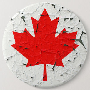 Chapa Redonda De 15 Cm Canadiense Red Maple Leaf CANADA Peeling Paint Sty