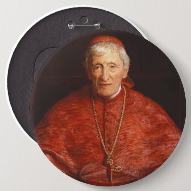 Chapa Redonda De 15 Cm Cardenal St. John Henry Newman (Anverso y reverso)